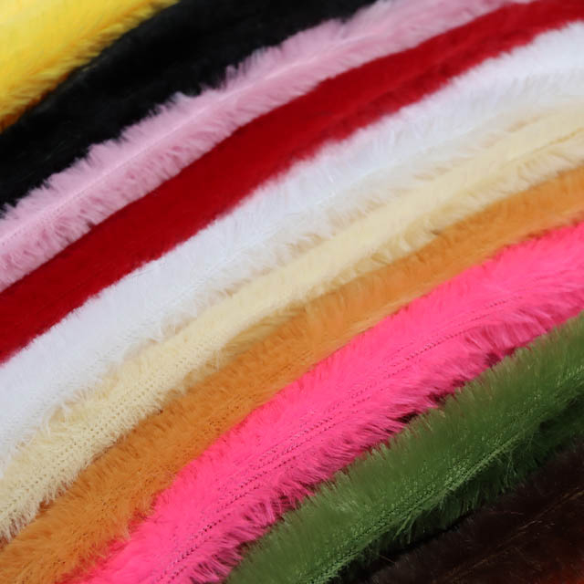 Factory Wholesale Soft Long Hair 100% Polyester Pv 7 mm Plush Fake Fur Fabric For Making Soft Toy