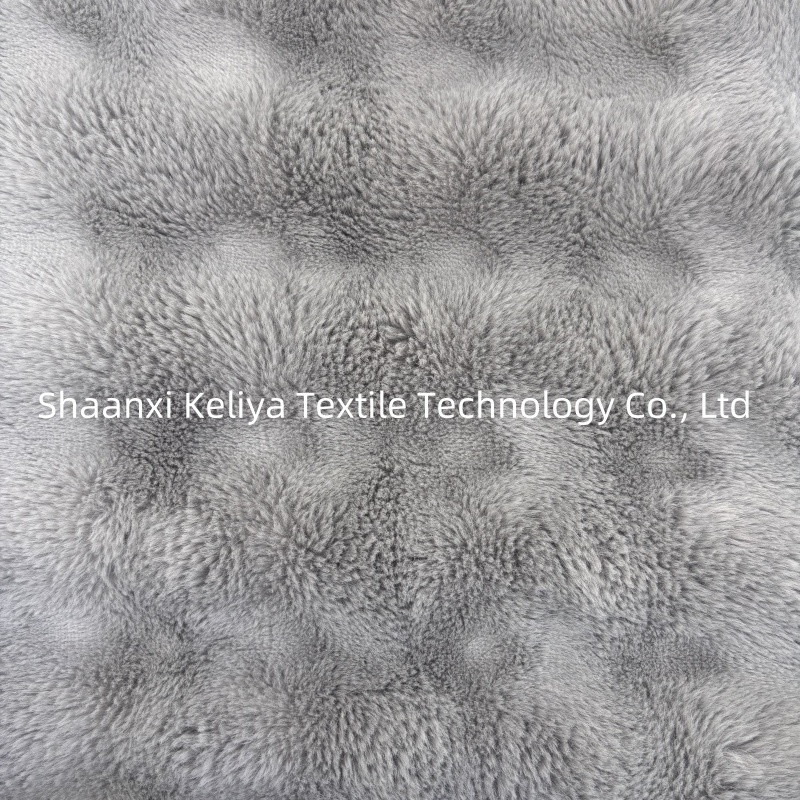 Wholesale 100% Polyester Plush Rabbit Faux Fur Fabric Plush Bubble Single Side Faux Fur Fabric for Home Textiles Blanket Sofa