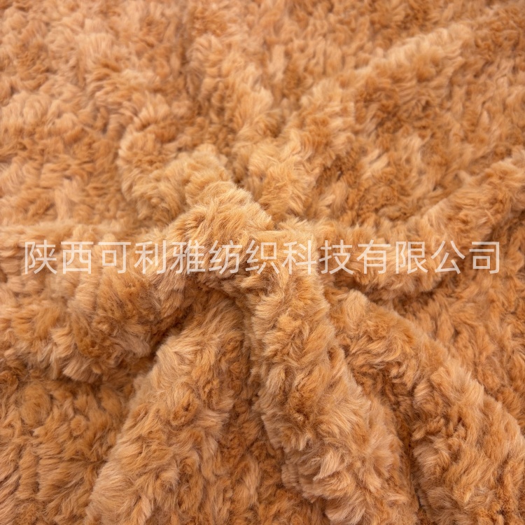 100% Polyester Manufacturer Wholesale Custom Factory Price Super Soft Jacquard Rabbit Hair Fur Fabric Minky Fur for Garment/ Home Textile/ Toys