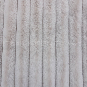 Wholesale Factory 100% Polyester back Printed Stripe Rabbit Fur Fabric for Garments Home Textiles Blanket Sofa pillow