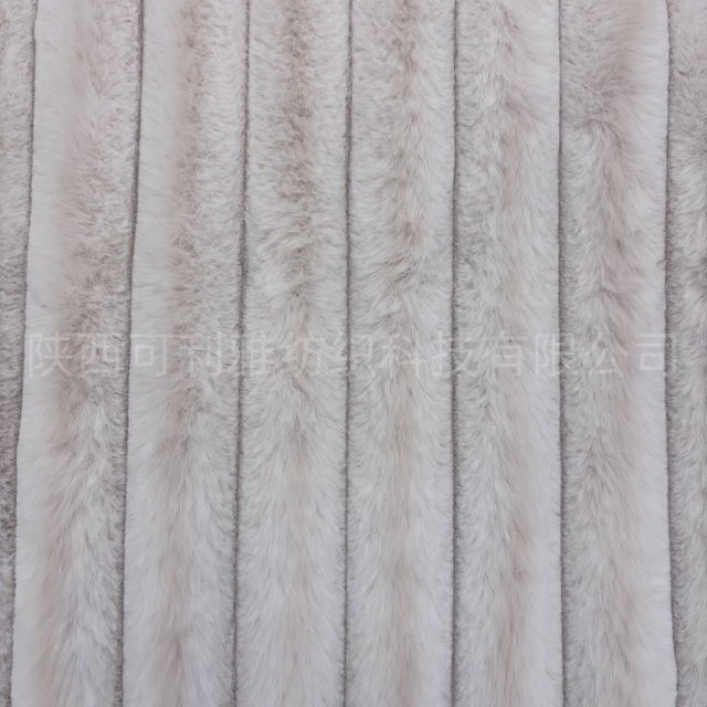 Wholesale Factory 100% Polyester back Printed Stripe Rabbit Fur Fabric for Garments Home Textiles Blanket Sofa pillow